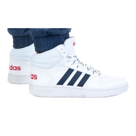 Chaussures Adidas Hoop 2.0 Mid M FW4478 blanc bleu marine