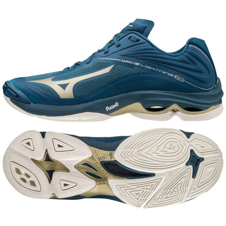 Mizuno Wave Lightning Z6 Low M V1GA200051 chaussures de volley-ball bleu, or bleu