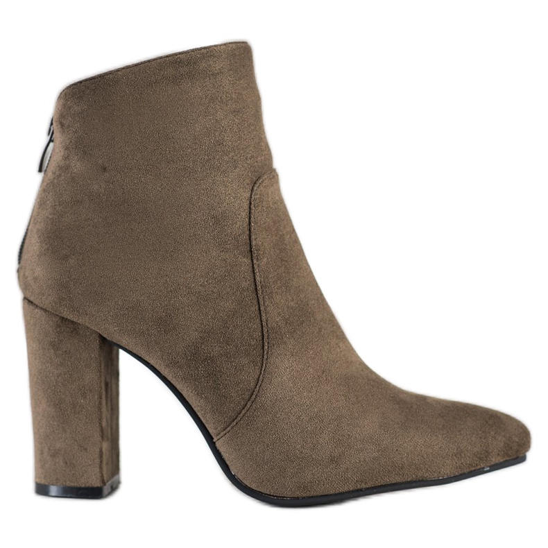 Ideal Shoes Bottes classiques sur un poteau brun kaki