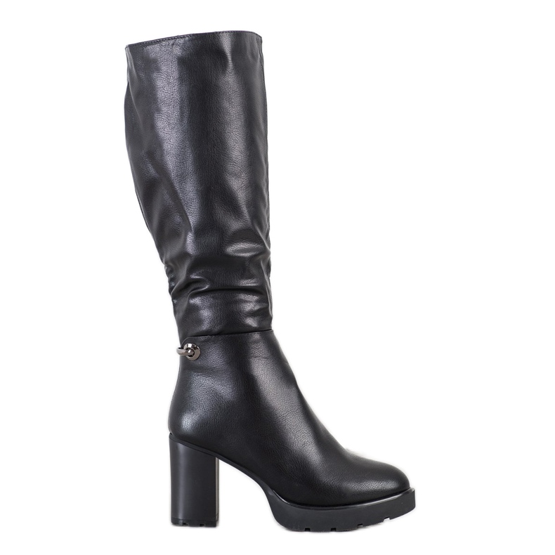 SHELOVET Bottes noires sur un poteau le noir SHELOVET Bottes noires sur un poteau le noir