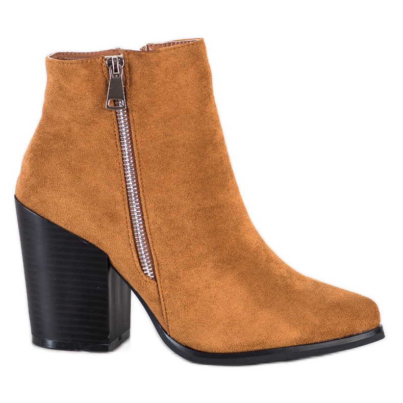 Marquiz Bottes chaudes avec une fermeture éclair décorative beige jaune