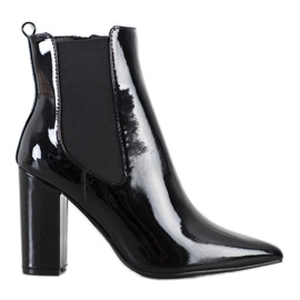 Yes Mile Bottines Laquées En Spitz noir