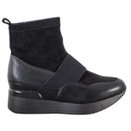 SHELOVET Bottes à enfiler à la mode noir