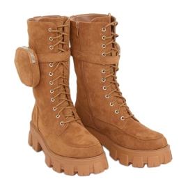 Camel NC1111 Boots camel avec un sac à main brun multicolore