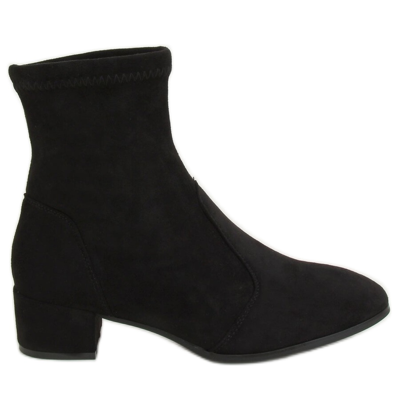 Black YK-103 Bottes noires avec une tige souple le noir