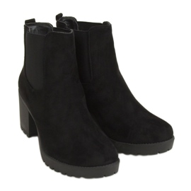 Bottines Chelsea noires à talons larges B2880FE-KB Noir