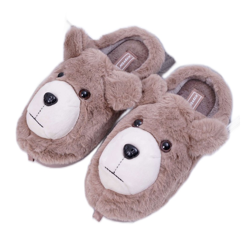 Chaussons Femme Avec Fourrure Ours Brun beige