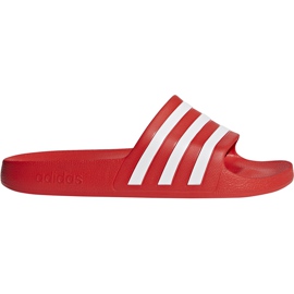 Chaussons Adidas Adilette Aqua rouges F35540 blanc