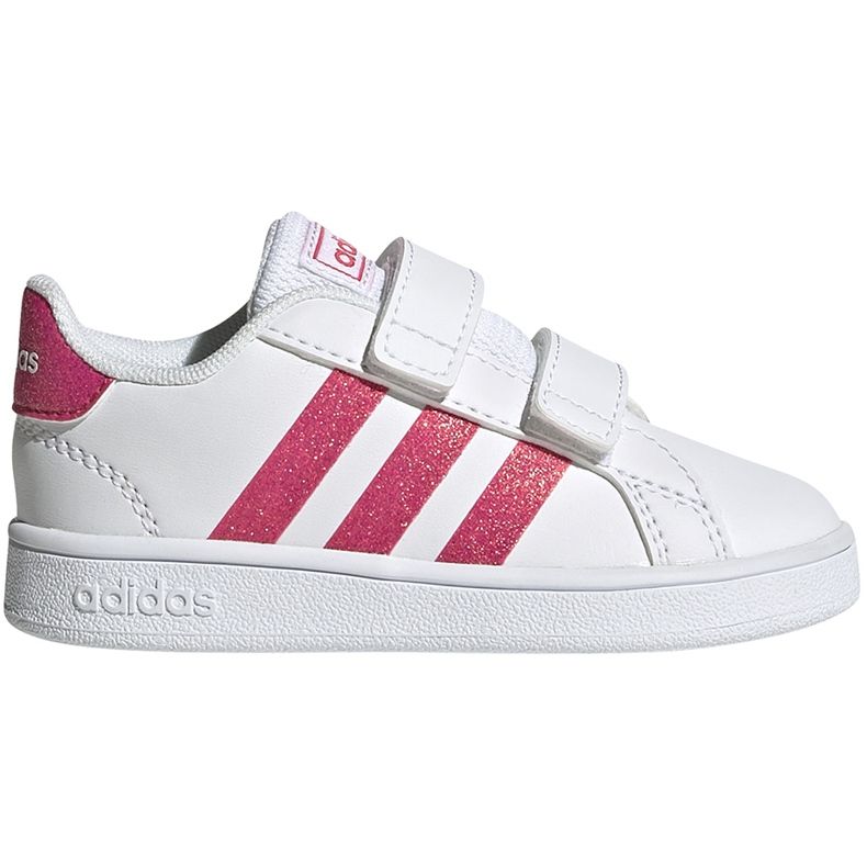 Chaussures pour filles adidas Grand Court blanc et rose EG3815 blanche