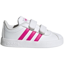 Chaussures pour enfants adidas Vl Court 2.0 Cmf blanc et rose EG3890