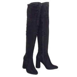 Bottines noires à talons B127-1 Noir le noir