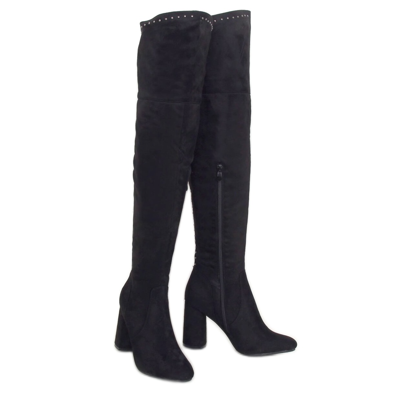 Bottines noires à talons B127-1 Noir le noir