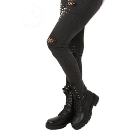 Bottines militaires noires à lacets NC1092 Noir