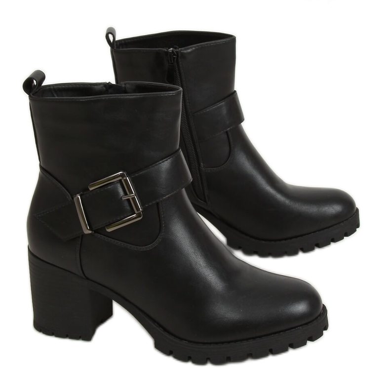Bottines à talons noires 7956-GA Noir le noir