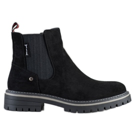 J. Star Bottes en daim confortables le noir