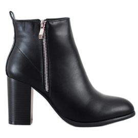 Cm Paris Bottes classiques avec une fermeture éclair décorative le noir