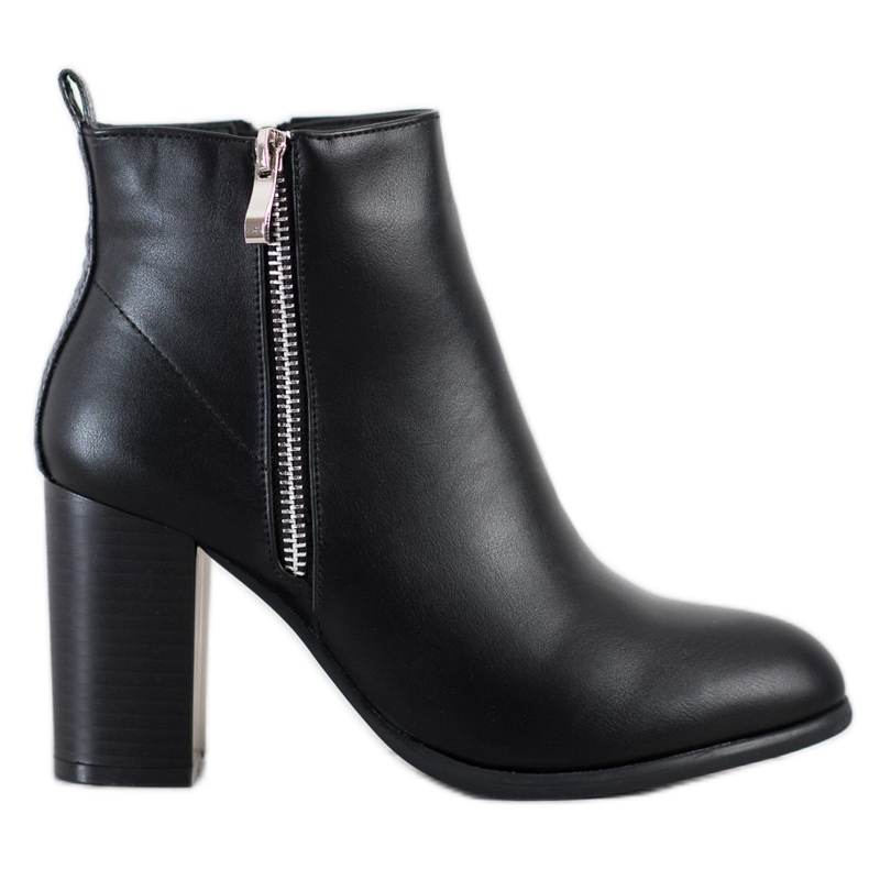 Cm Paris Bottes classiques avec une fermeture éclair décorative le noir