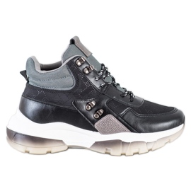 SHELOVET Baskets mode noires le noir multicolore