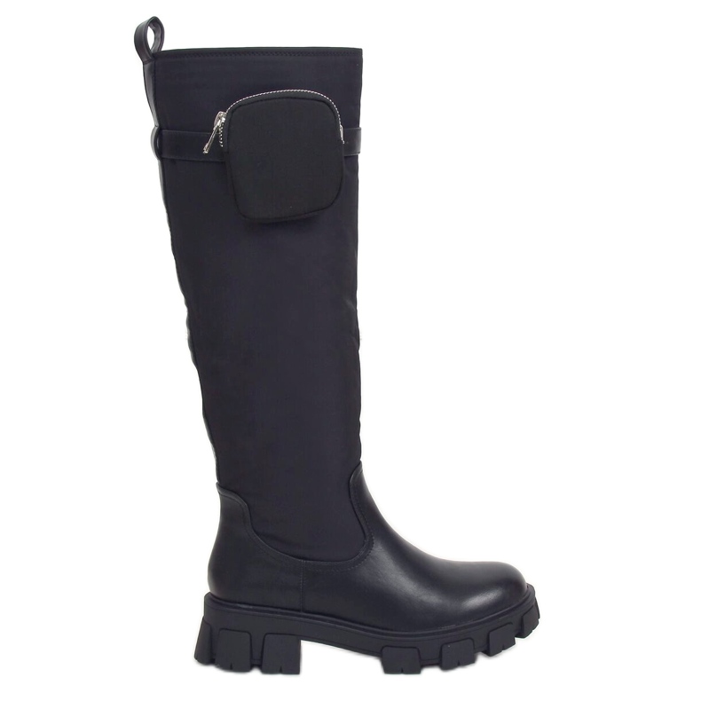 Bottes noires avec un sac à main RB100P Noir le noir