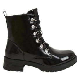 Boots laquées noires 7982-PA Noir le noir
