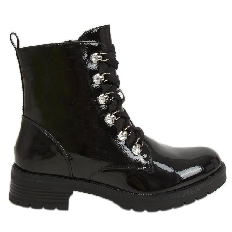 Boots laquées noires 7982-PA Noir le noir