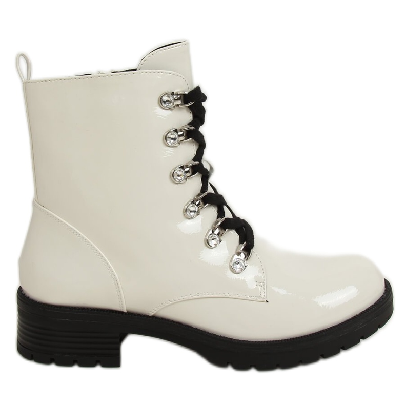 Boots écrues laquées 7982-PA Blanc blanche