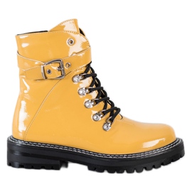 SDS Trappeurs laqués à la mode jaune