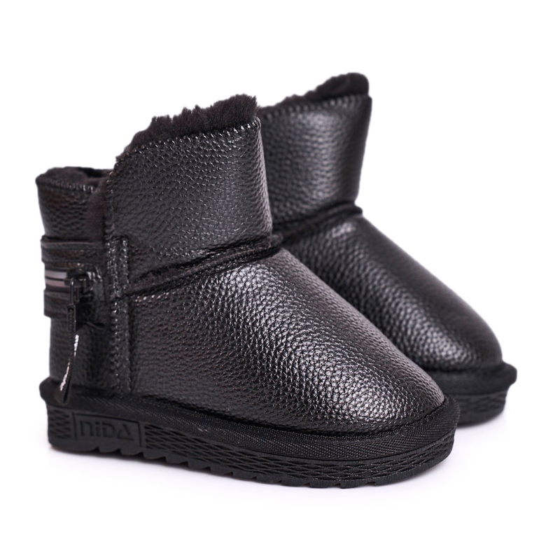 Apawwa Bottes de neige chaudes noires pour enfants Let It Snow le noir Apawwa Bottes de neige chaudes noires pour enfants Let It Snow le noir