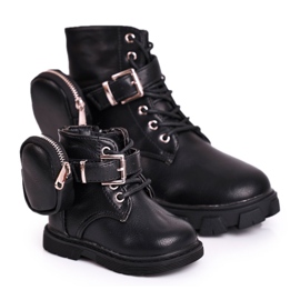FRROCK Bottes d'hiver avec un sac noir Twinkle rein