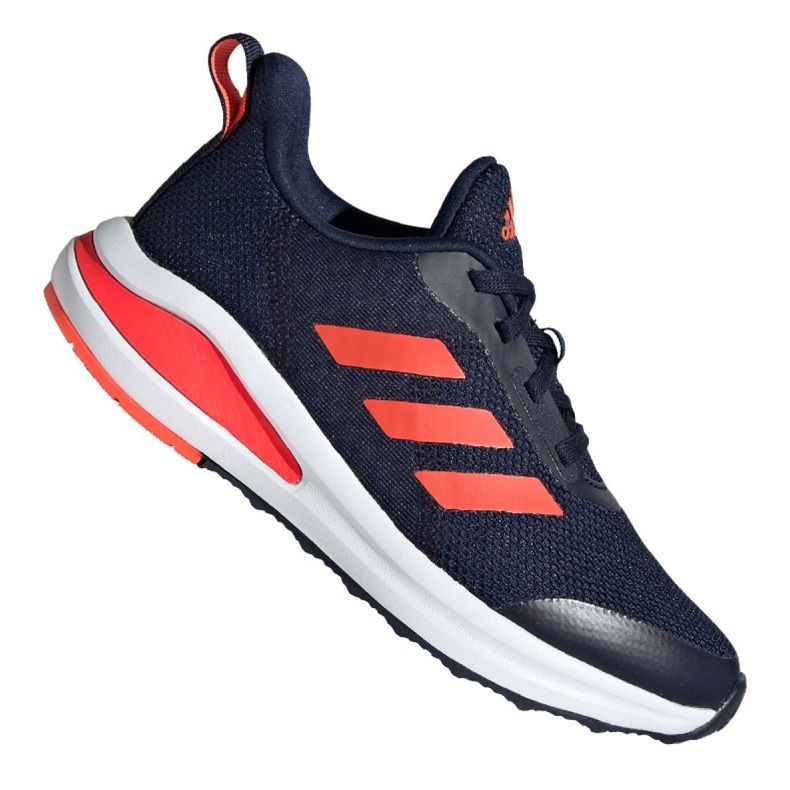 Chaussures de course adidas FortaRun Jr FV2601 blanche bleu marin orange