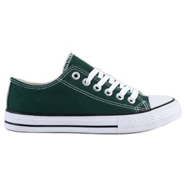 SDS Baskets en textile blanche vert