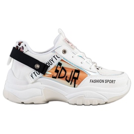 SHELOVET Baskets de sport à la mode blanc brun noir orange
