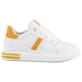 Sweet Shoes Des baskettes blanches jaune