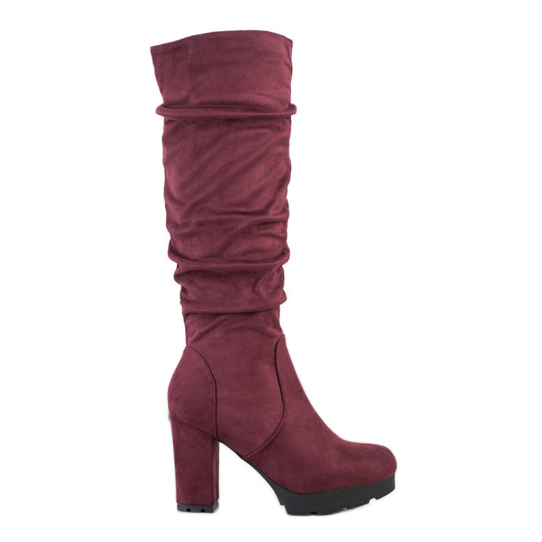 SHELOVET Bottes marron sur le pilier rouge