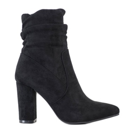 SHELOVET Bottes noires à tiges à volants