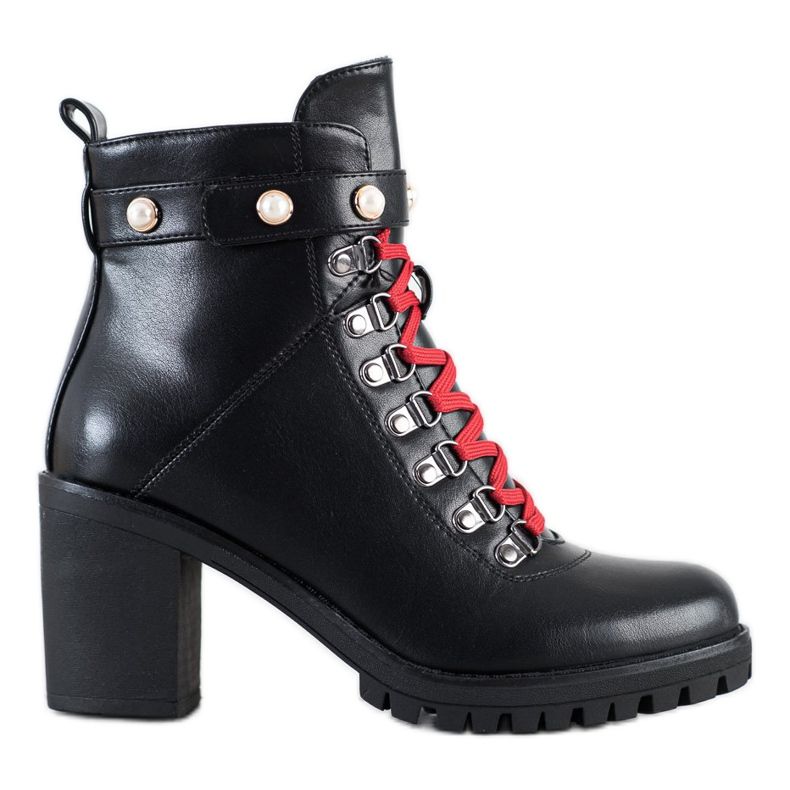 Ideal Shoes Des bottes de rock sur le poteau le noir Ideal Shoes Des bottes de rock sur le poteau le noir