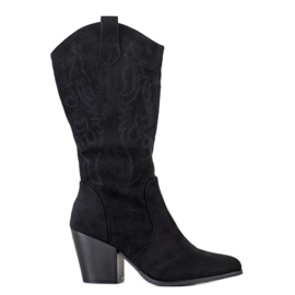 SDS Bottes de cowboy élégantes noir