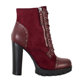 Kayla Rock boots à talons hauts rouge