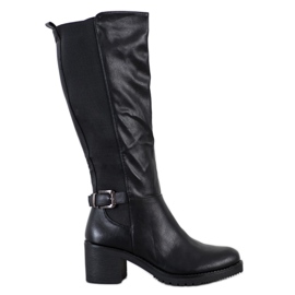 Flyfor Bottes noires confortables le noir