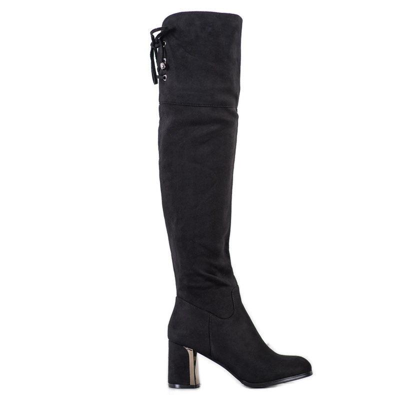Gogo Cuissardes à talon décoratif le noir