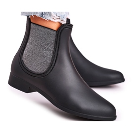 Bottes en Caoutchouc Noir Mat Femme Argent Answear le noir