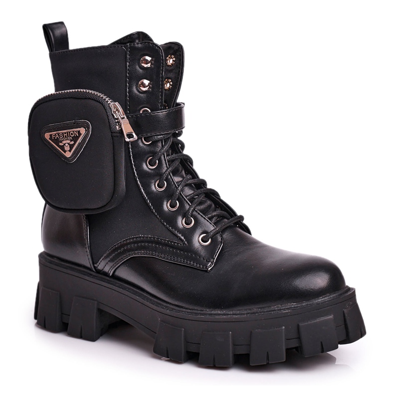 SEA Bottes pour femmes réchauffées sur la plate-forme avec tension de rein noir le noir