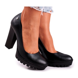 Escarpins pour femmes Maciejka sur un talon et une plate-forme Noir 02629-01 / 00-1