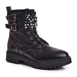 Bottes Femme Workers Avec Perles Black Oasis noir