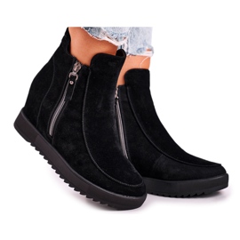 Bottines Femme Daim Noir Silvia le noir
