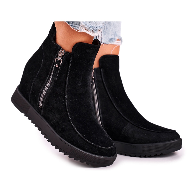 Bottines Femme Daim Noir Silvia le noir