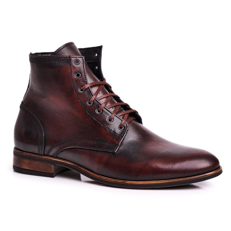 KENT Bottines homme avec bottines en cuir marron Bruno