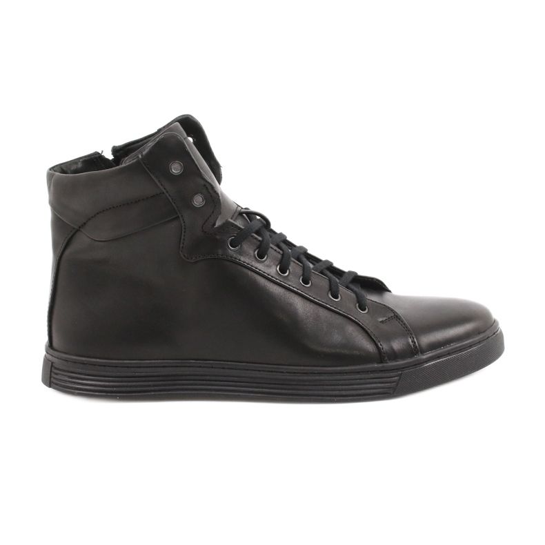 Baskets cuir homme KENT noir Chris le noir
