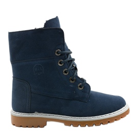 Bleu foncé, bottes isolées, tente éco-suède bleu marine