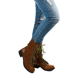 Bottines à lacets marron foncé S10 brun